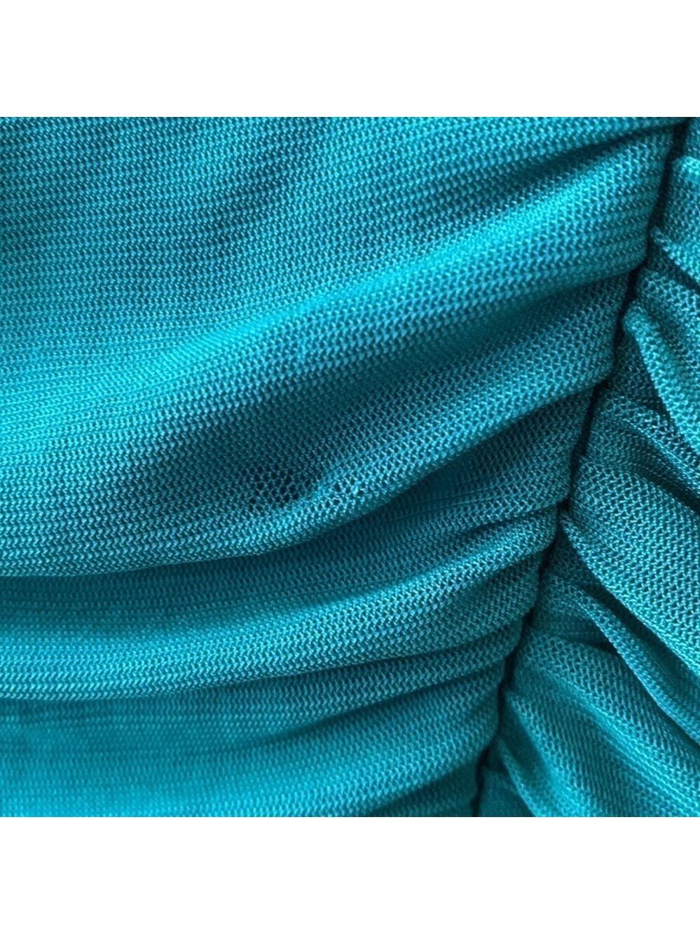 Pink LILY LEAVING LATE GREEN MESH SLEEVE SQUARE NECK DRESS SZ XL - Picture 9 of 10